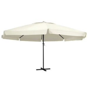 Parasol ogrodowy na słupku aluminiowym, 600 cm, piaskowy