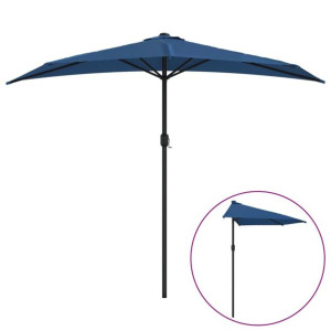 Półparasol balkonowy, aluminium, niebieski, 270x135x245 cm