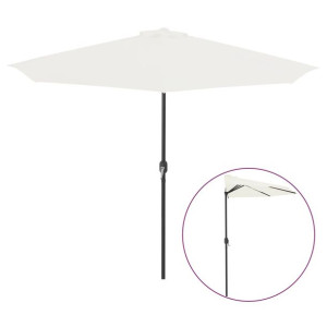 Półparasol balkonowy na słupku z aluminium, 300x150 cm, piaskowy