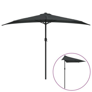 Półparasol balkonowy na słupku z aluminium, 300x150 cm, antracyt