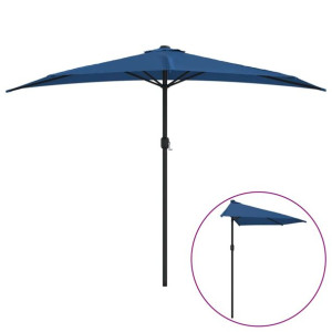 Półparasol balkonowy, aluminium, niebieski, 300x150x253 cm