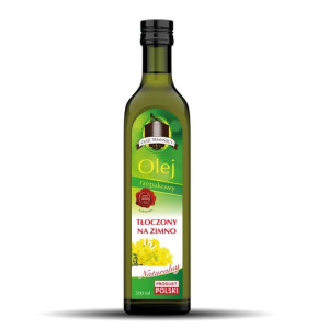 Olej rzepakowy tłoczony na zimno 500ml Oleje Trawińscy