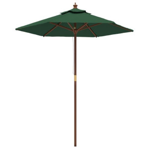 Parasol ogrodowy na drewnianym słupku, zielony, 196x231 cm