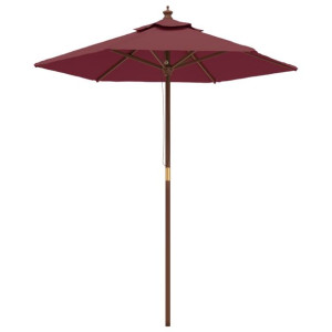 Parasol ogrodowy na drewnianym słupku, bordo, 196x231 cm