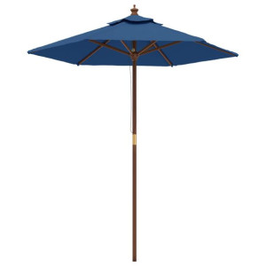Parasol ogrodowy na drewnianym słupku, lazurowy, 196x231 cm