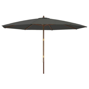 Parasol ogrodowy na drewnianym słupku, antracytowy, 400x273 cm