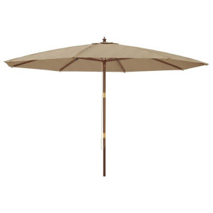 Parasol ogrodowy na drewnianym słupku, taupe, 400x273 cm