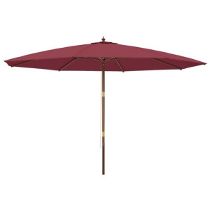 Parasol ogrodowy na drewnianym słupku, bordowy, 400x273 cm