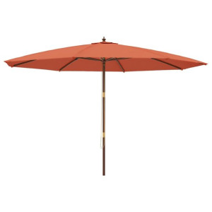 Parasol ogrodowy na drewnianym słupku, terakotowy, 400x273 cm