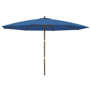 Parasol ogrodowy na drewnianym słupku, lazurowy, 400x273 cm