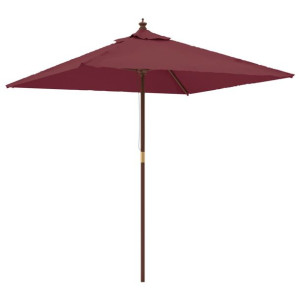 Parasol ogrodowy na drewnianym słupku, bordowy, 198x198x231 cm