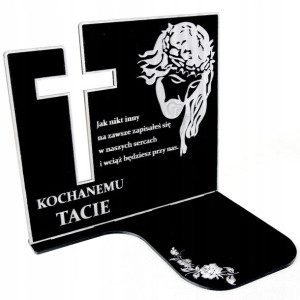 Nagrobna Podstawka Pod Znicz Personalizowana Akryl
