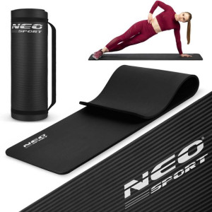 Mata do ćwiczeń gruba 183x60cm Neo-Sport czarna