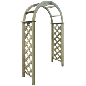 Pergola ogrodowa zwieńczona łukiem, impregnowane drewno sosnowe