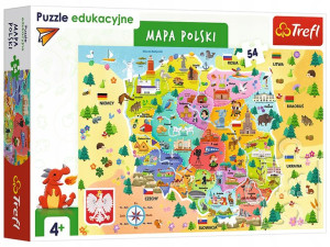 TREFL PUZZLE Edukacyjne MAPA POLSKI 54 elementy