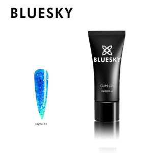 Akrylożel Bluesky Gum Gel Crystal 14 niebieski brokat 60g 60g