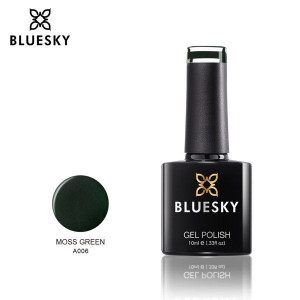 Bluesky Lakier Hybrydowy A06  MOSS GREEN 10ml 10ml METALIK ZIELONY BROKATOW