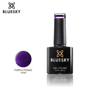 Lakier hybrydowy Bluesky VIP 08 PURPLE PIZZAZZ 10ml BROKATOWY FIOLETOWY