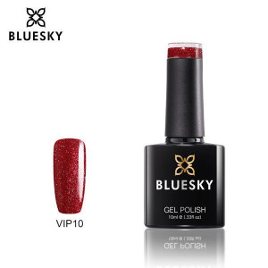 Lakier hybrydowy Bluesky VIP10 10ml CZERWONY BROKATOWY