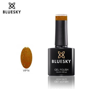 Lakier hybrydowy Bluesky VIP 14 10ml BROKATOWY ZŁOTY POMARAŃCZOWY