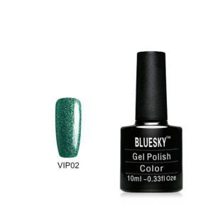 Lakier hybrydowy Bluesky VIP 02 10ml BROKATOWY ZIELONY