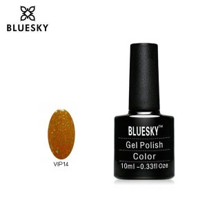 Lakier hybrydowy Bluesky VIP 14 10ml BROKATOWY ZŁOTY POMARAŃCZOWY