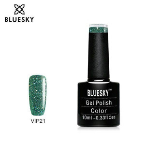 Lakier hybrydowy Bluesky VIP 21 10ml BROKATOWY ZIELONY