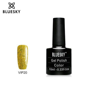 Lakier hybrydowy Bluesky VIP 20 10ml BROKATOWY ZŁOTY ŻÓŁTY