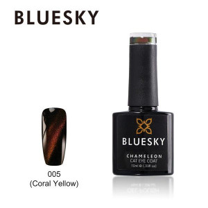 Lakier hybrydowy Bluesky CAT EYE CHAMELEON COAT - 05 Coral Yellow 10ml ŻÓŁT