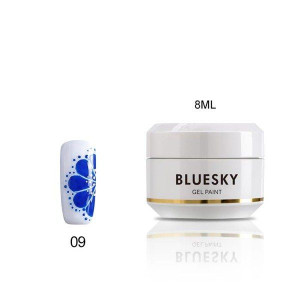 BLUESKY PAINT GEL 8ml - NIEBIESKI DK 09 NIEBIESKI 8g 8 Nowy Bluesky do zdob