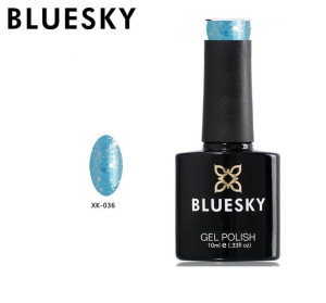 Lakier hybrydowy Bluesky XK 36 SKY BLUE GLITTER 10ml 10ml BROKATOWY NIEBIES