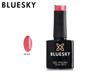 Lakier hybrydowy Bluesky XK 35 10ml 10ml BROKATOWY POMARAŃCZOWY PÓŁTRANSPAR