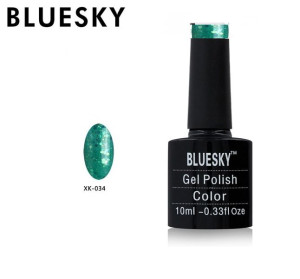 Bluesky Xk 34 10ml Brokatowy Zielony Półtransparentny