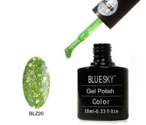 Lakier hybrydowy Bluesky Gel Polish 10ml  BLZ 20 10ml BROKATOWY ZIELONY