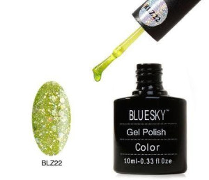 Lakier hybrydowy Bluesky Gel Polish 10ml  BLZ 22 10ml BROKATOWY ŻÓŁTY