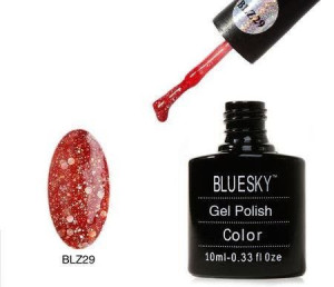Lakier hybrydowy Bluesky Gel Polish 10ml  BLZ 29 10ml BROKATOWY CZERWONY