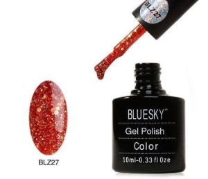 Lakier hybrydowy Bluesky Gel Polish 10ml  BLZ 27 10ml BROKATOWY CZERWONY