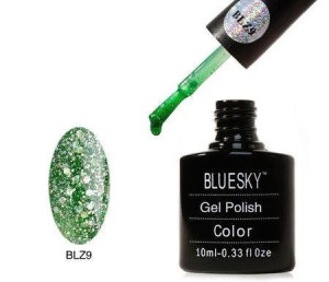 Lakier hybrydowy Bluesky Gel Polish 10ml  BLZ 09 10ml BROKATOWY ZIELONY