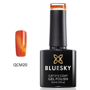 Bluesky QCM 20 lakier hybrydowy 10 ml kocie oko cat eye 10ml POMARAŃCZOWY K