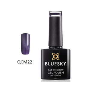 Bluesky QCM 22 lakier hybrydowy 10 ml kocie oko cat eye 10ml FIOLETOWY SREB