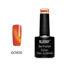 Bluesky QCM 20 lakier hybrydowy 10 ml kocie oko cat eye 10ml POMARAŃCZOWY K