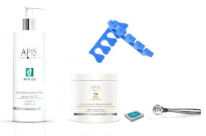 Zestaw do pedicure Apis sól 650 g+żel 500 ml+omega