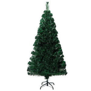 Sztuczna choinka ze stojakiem, zielona, 120 cm, światłowód