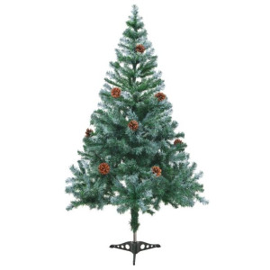 Sztuczna, oszroniona choinka z szyszkami, 150 cm