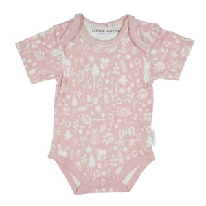 Little Dutch Bawełniane body z krótkim rękawkiem Adventure Pink 62/68