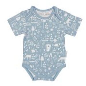 Little Dutch Bawełniane body z krótkim rękawkiem Adventure Blue 50/56
