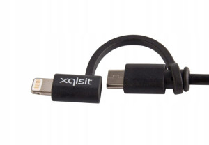 Kabel XQISIT micro USB NA Lightning 2W1 1M