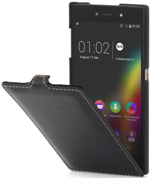 etui Skóra Czarne Wiko Highway Star - STILGUT