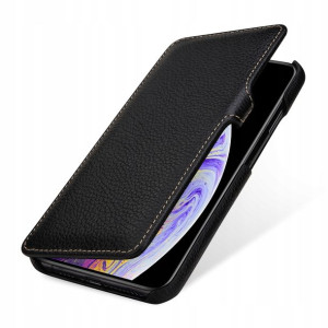 etui Skóra Czarne klapka iPhone XS Max - STILGUT