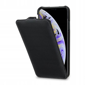 etui Skóra Czarne Nappa iPhone XS Max - STILGUT